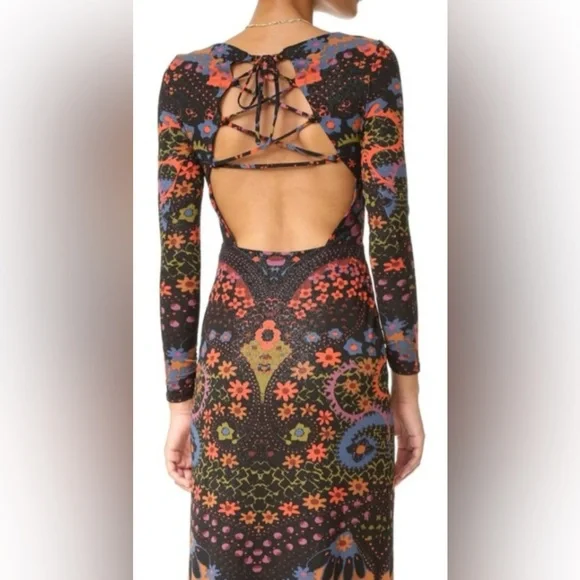 New💥Free People long sleeve midi dress XS - Picture 3 of 4